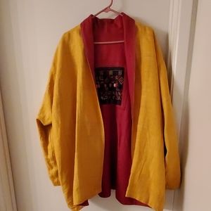 Santa Fe style reversible linen jacket